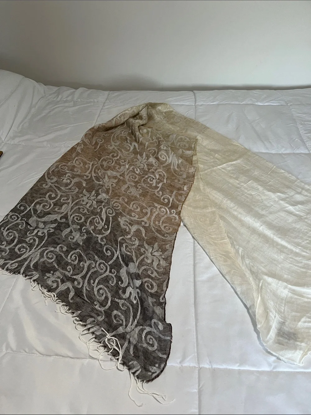 Johnston & Murphy Beige-to-Brown Gradient Decorative Scarf Wrap